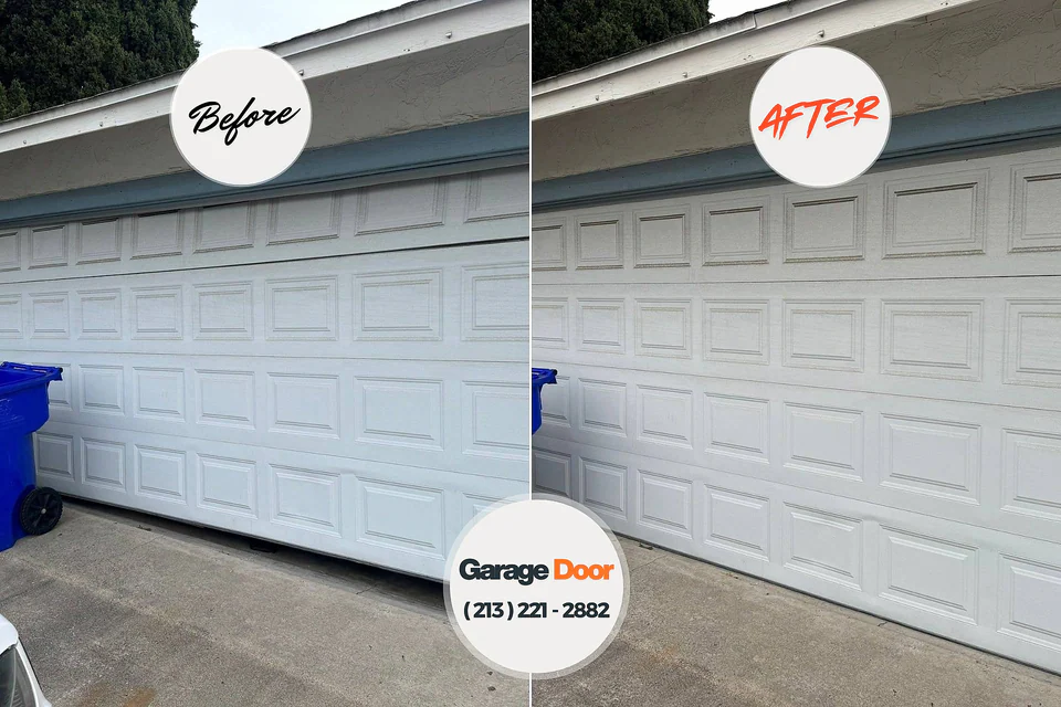 Before and after: garage door repair Dimondale, MI